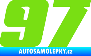 Samolepka Startovní číslo 97 typ 6 zelená kawasaki