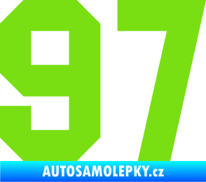 Samolepka Startovní číslo 97 zelená kawasaki