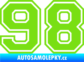 Samolepka Startovní číslo 98 typ 4 zelená kawasaki