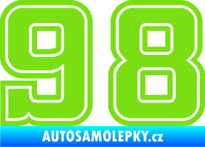 Samolepka Startovní číslo 98 typ 5 zelená kawasaki