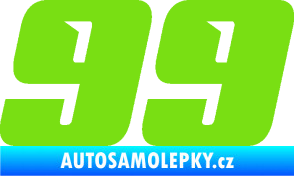 Samolepka Startovní číslo 99 typ 6 zelená kawasaki