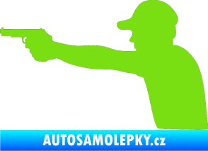 Samolepka Střelec silueta 001 levá zelená kawasaki