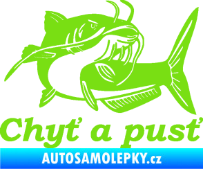 Samolepka Sumec 002 chyť a pusť pravá zelená kawasaki