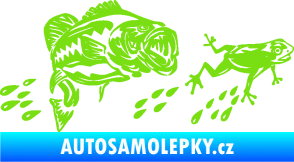Samolepka Sumec 005 levá se žábou zelená kawasaki