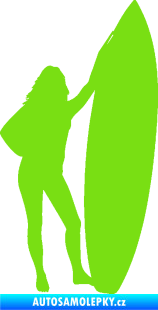 Samolepka Surfařka 001 levá zelená kawasaki