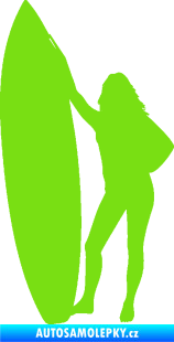 Samolepka Surfařka 001 pravá zelená kawasaki