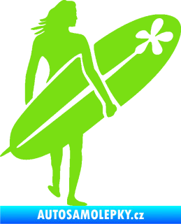 Samolepka Surfařka 003 pravá zelená kawasaki