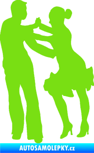 Samolepka Tanec 001 levá latinskoamerický tanec pár zelená kawasaki