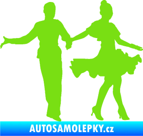 Samolepka Tanec 002 levá latinskoamerický tanec pár zelená kawasaki