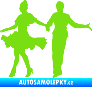 Samolepka Tanec 002 pravá latinskoamerický tanec pár zelená kawasaki
