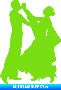 Samolepka Tanec 004 levá společenský tanec pár zelená kawasaki
