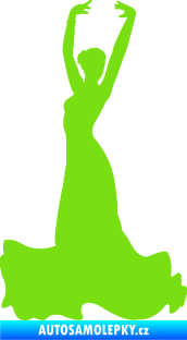 Samolepka Tanec 006 levá tanečnice flamenca zelená kawasaki