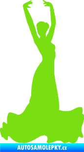 Samolepka Tanec 006 pravá tanečnice flamenca zelená kawasaki