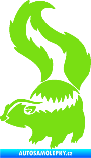 Samolepka Tchoř 002 levá zvednutý ocas zelená kawasaki