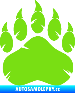 Samolepka Tlapa medvěda 002 levá zelená kawasaki