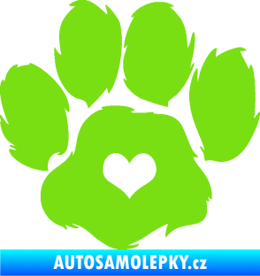 Samolepka Tlapka 006 levá zelená kawasaki