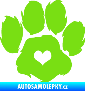 Samolepka Tlapka 006 pravá zelená kawasaki