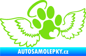 Samolepka Tlapka 010 andělíček levá zelená kawasaki