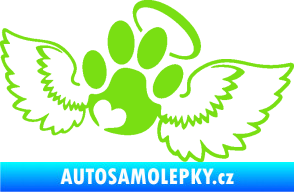 Samolepka Tlapka 010 andělíček pravá zelená kawasaki