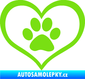 Samolepka Tlapky love 002 zelená kawasaki