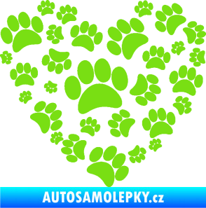 Samolepka Tlapky love 003 zelená kawasaki