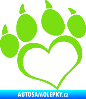 Samolepka Tlapky love 005 levá zelená kawasaki