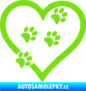 Samolepka Tlapky love 006 pravá zelená kawasaki