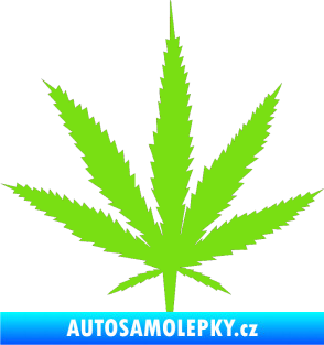 Samolepka Travka 001 lístek marihuany zelená kawasaki