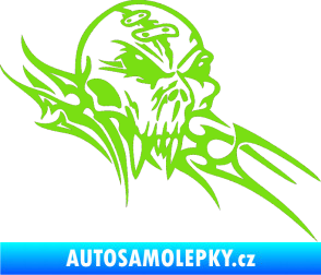 Samolepka Tribal skull pravá lebka zelená kawasaki