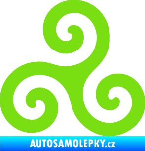 Samolepka Triskelion keltský znak zelená kawasaki
