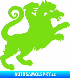 Samolepka Trojhlavý pes kerberos 002 pravá zelená kawasaki
