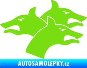 Samolepka Trojhlavý pes kerberos pravá zelená kawasaki