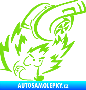 Samolepka Turbo ježek pravá zelená kawasaki