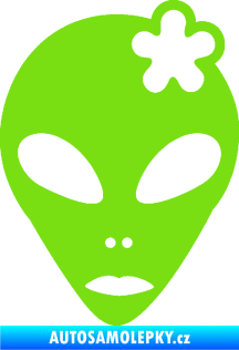 Samolepka UFO 009 slečna s kytičkou pravá zelená kawasaki