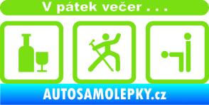 Samolepka V pátek večer  zelená kawasaki