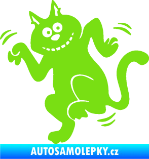 Samolepka Veselá kočka levá zelená kawasaki