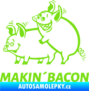Samolepka Veselá prasátka makin bacon levá zelená kawasaki