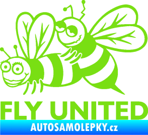 Samolepka Veselé vosy fly united levá zelená kawasaki