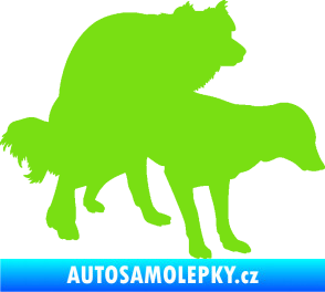 Samolepka Veselí pejsci pravá zelená kawasaki