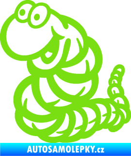 Samolepka Veselý červík levá zelená kawasaki