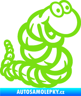 Samolepka Veselý červík pravá zelená kawasaki