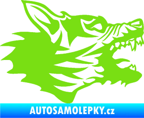 Samolepka Vlk 003 pravá zelená kawasaki
