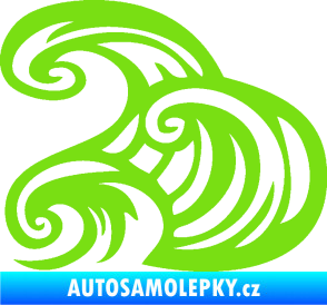 Samolepka Vlny 004 levá moře zelená kawasaki
