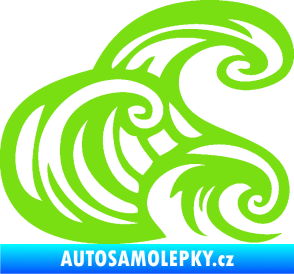 Samolepka Vlny 004 pravá moře zelená kawasaki