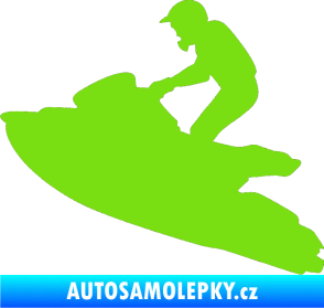 Samolepka Vodní skútr 001 levá zelená kawasaki