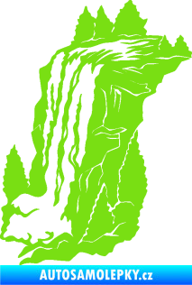 Samolepka Vodopád levá krajina zelená kawasaki
