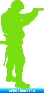 Samolepka Voják 002 pravá zelená kawasaki