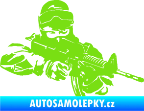 Samolepka Voják 009 pravá zelená kawasaki