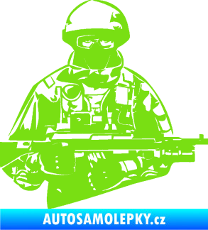 Samolepka Voják 013 pravá zelená kawasaki
