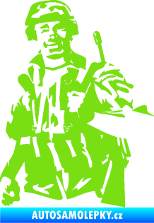 Samolepka Voják 014 levá zelená kawasaki
